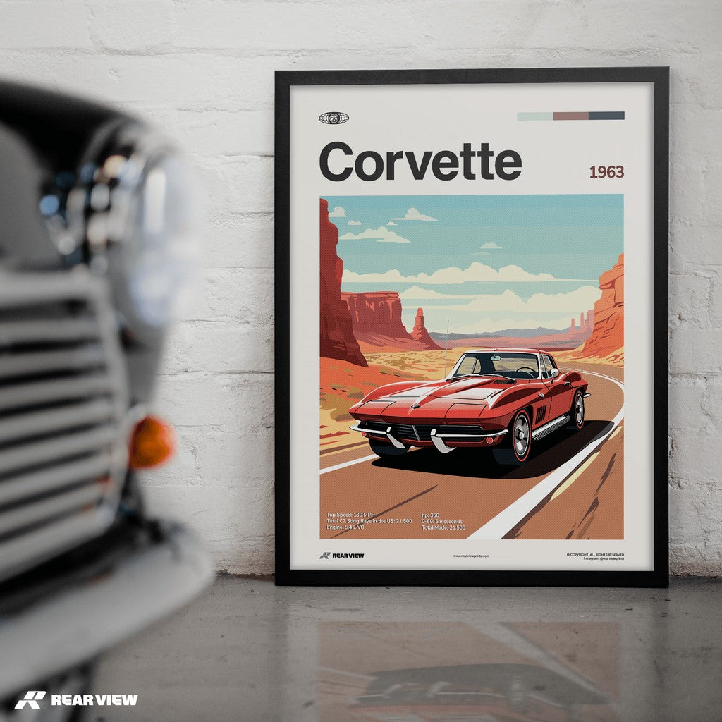 Corvette 1963 - Car Print