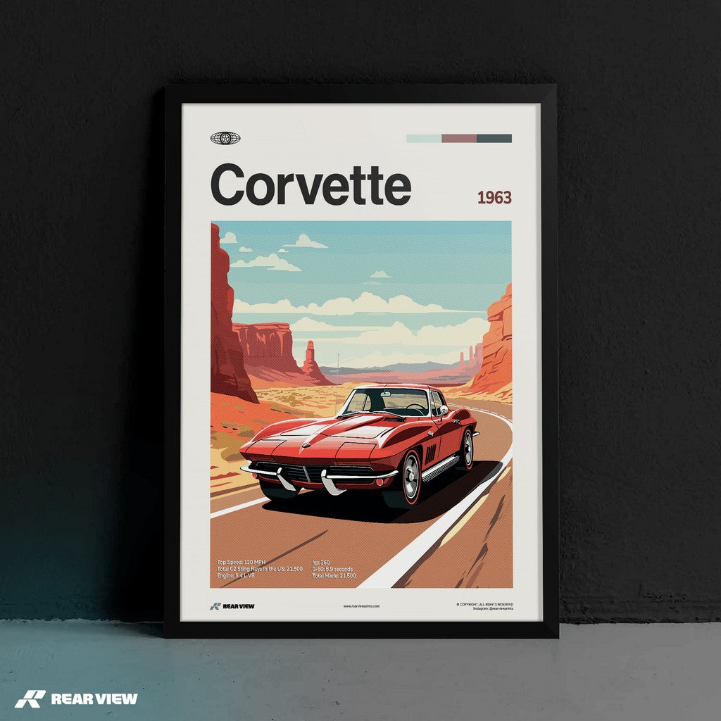 Corvette 1963 - Car Print