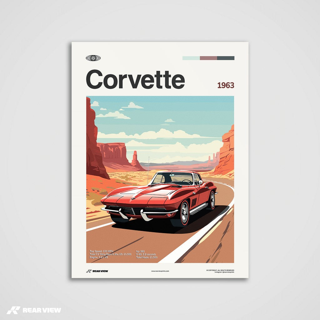 Corvette 1963 - Car Print