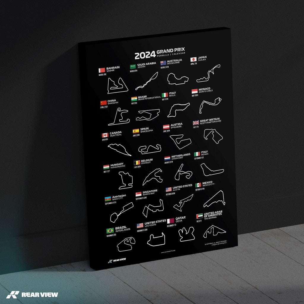 F1 2024 Calendar Poster