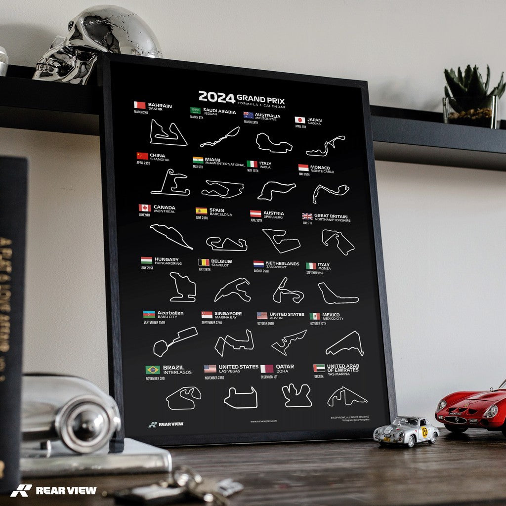 F1 2024 Calendar Poster