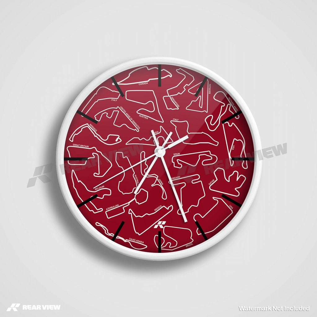 F1 Race Track - Red Clock