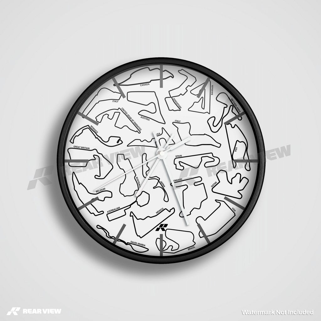 F1 Race Track - White Clock