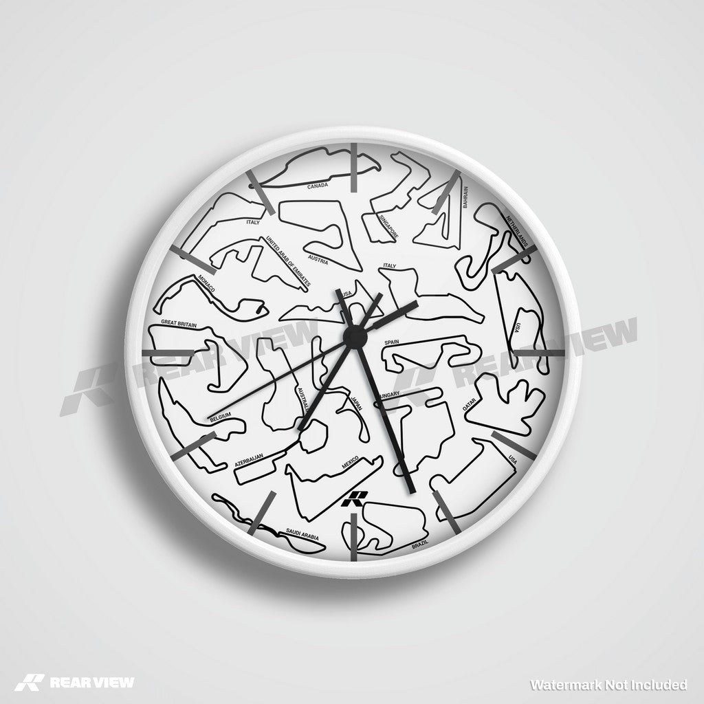 F1 Race Track - White Clock