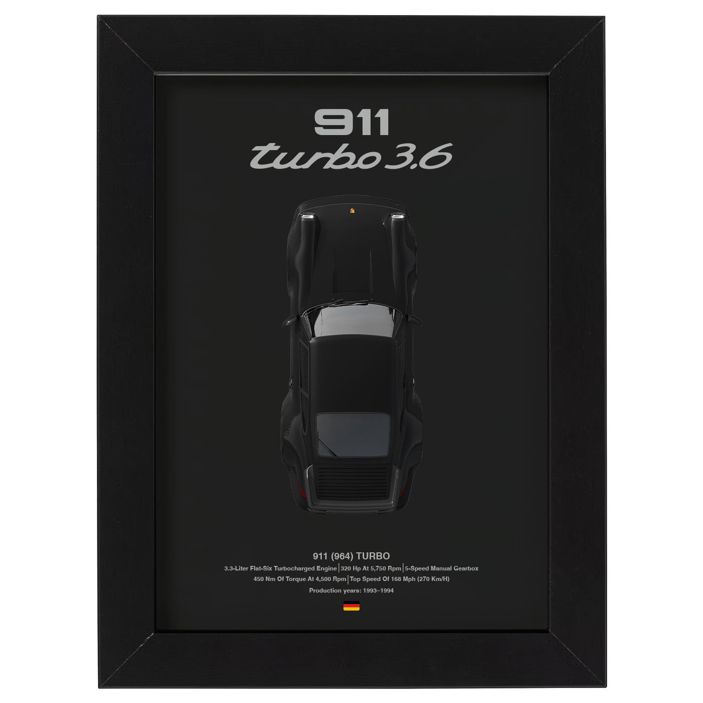 Force Line – 911 Turbo 3D Framed Diecast Car