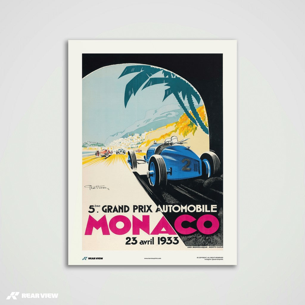 Vintage Grand Prix 1933 - Monaco Art Print