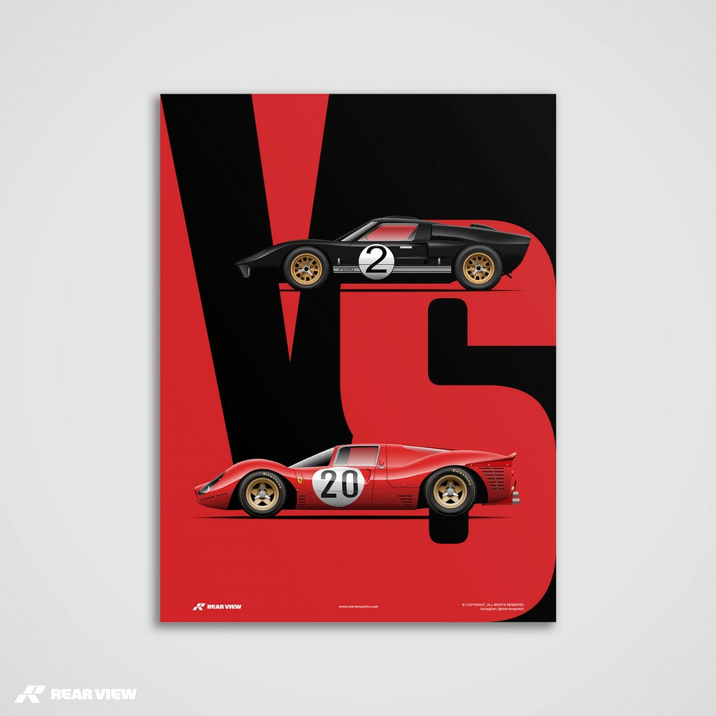 Battle of the Heavyweights - Ford vs Ferrari Art Print