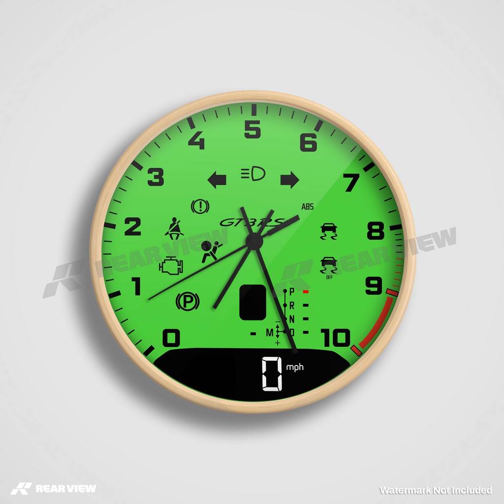 GT3RS Automatic Speed Dial - Green Clock