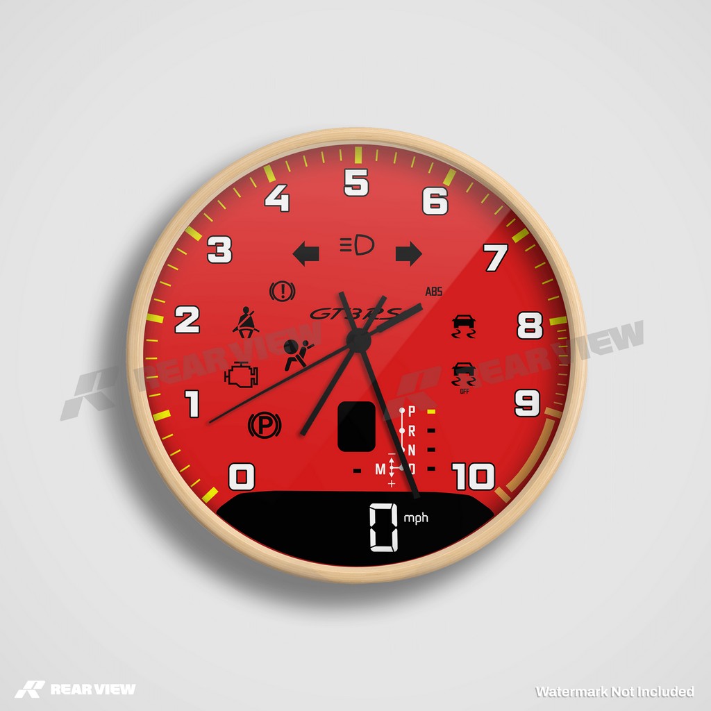 GT3RS Automatic Speed Dial - Red Clock