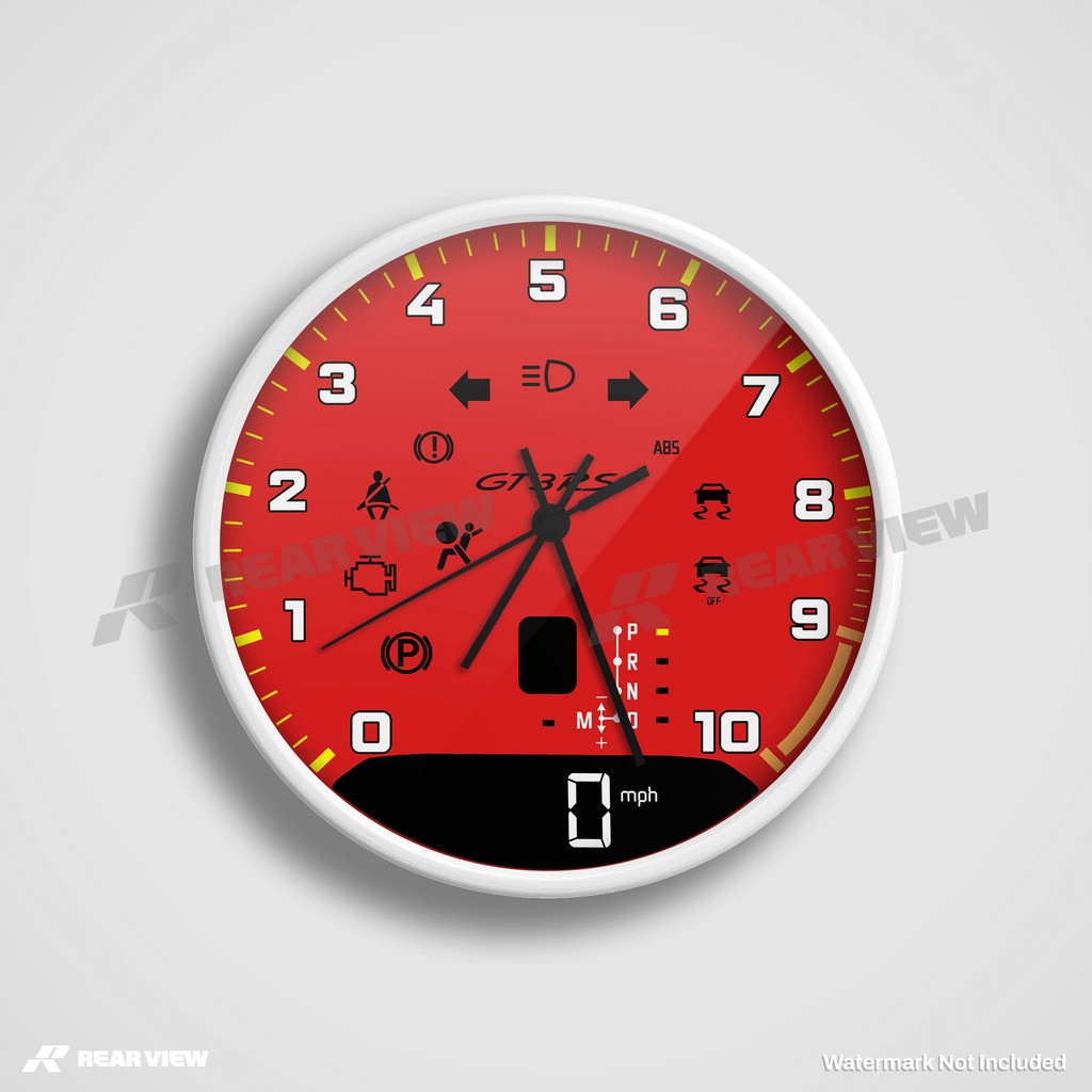 GT3RS Automatic Speed Dial - Red Clock