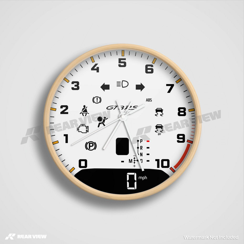 GT3RS Automatic Speed Dial - White Clock