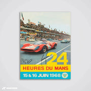 Le Mans 1968 - Vintage-Rennplakat 
