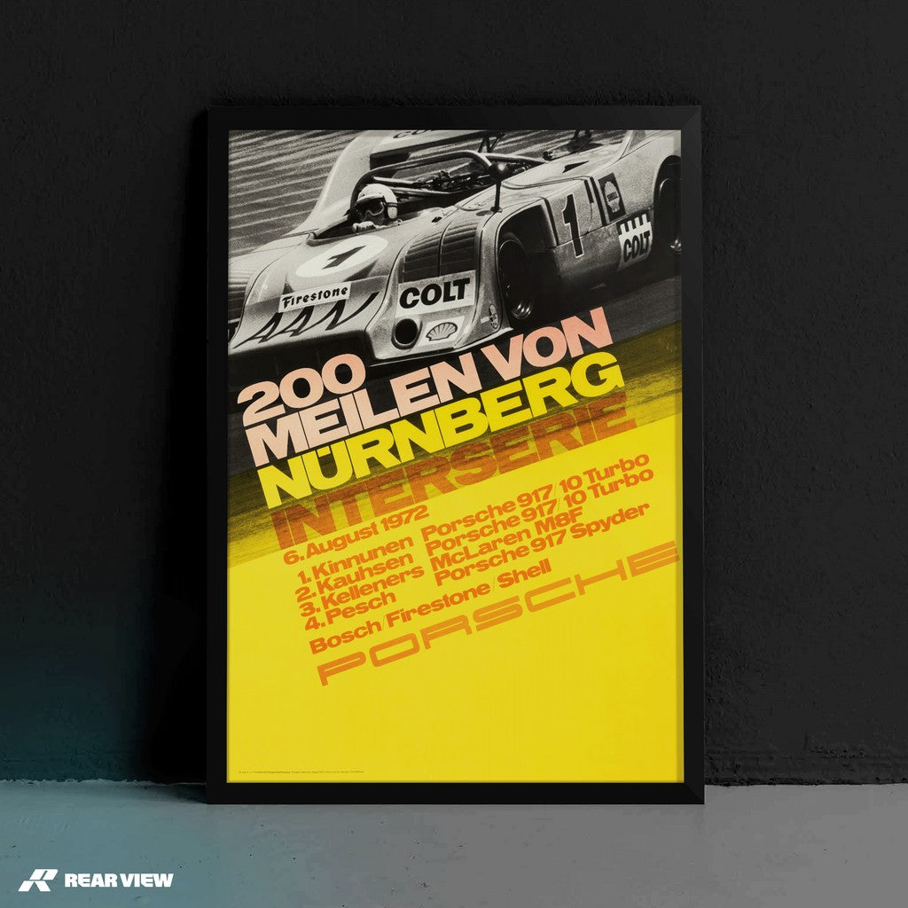 200 Miles of Nürnberg 1972 - Vintage Race Poster