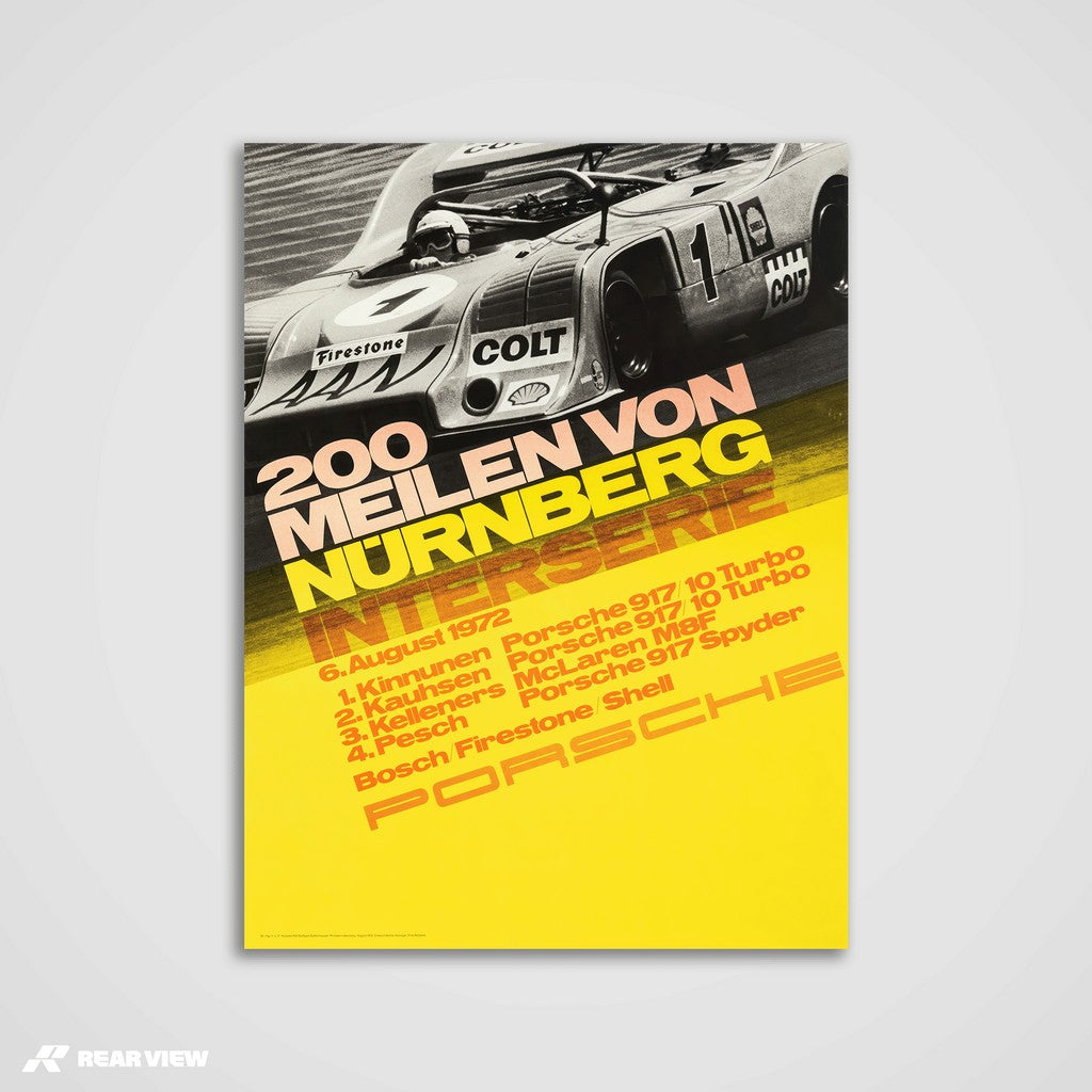 200 Miles of Nürnberg 1972 - Vintage Race Poster
