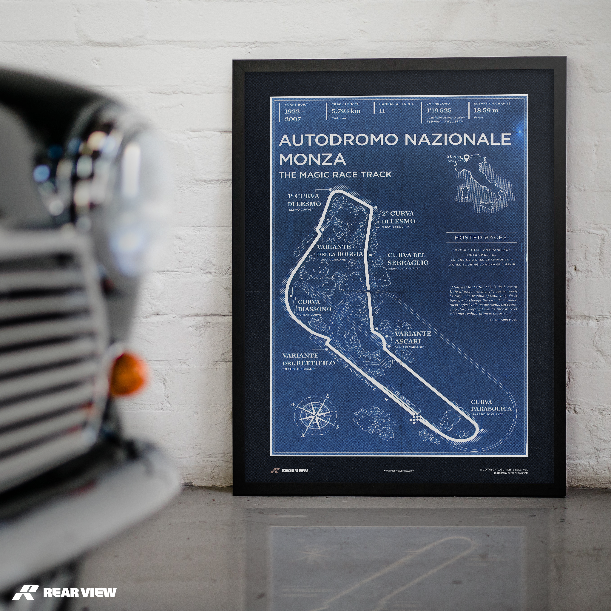 Monza Race Track - Vintage Art Print