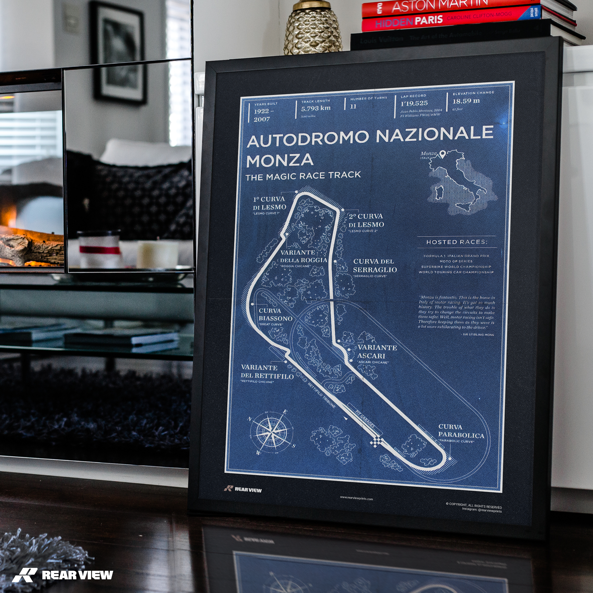 Monza Race Track - Vintage Art Print