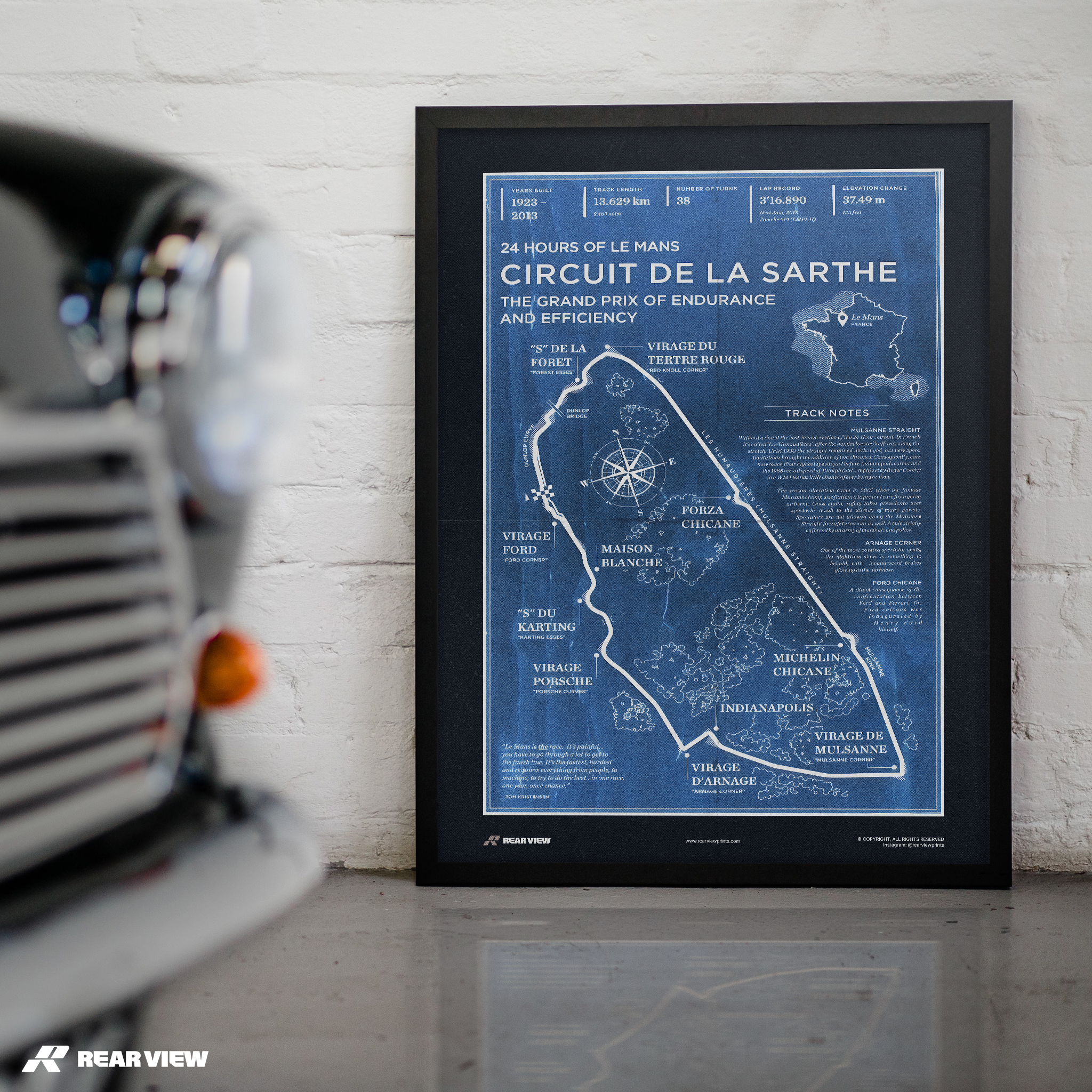 Le Mans Race Track - Vintage Art Print