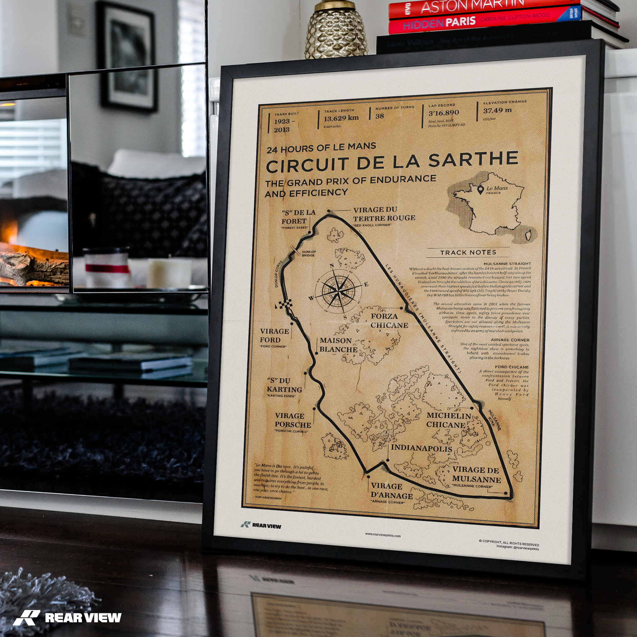 Le Mans Race Track - Vintage Art Print