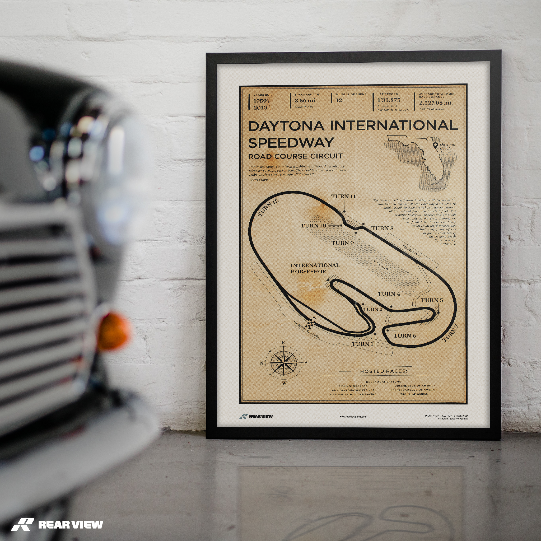 Daytona Race Track - Vintage Art Print