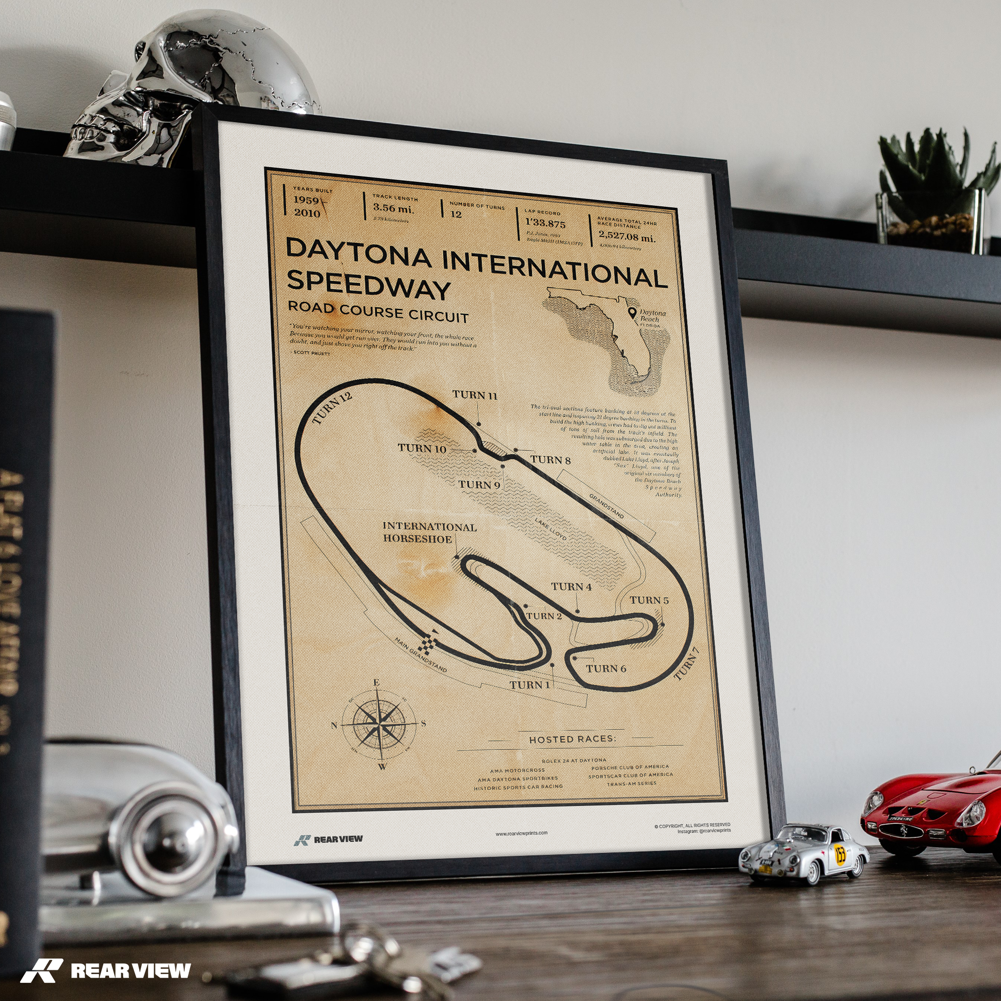 Daytona Race Track - Vintage Art Print