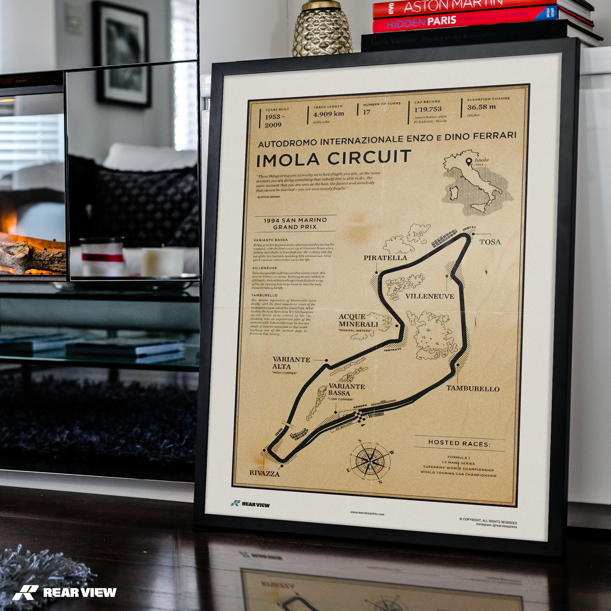 Imola Race Track - Vintage Art Print