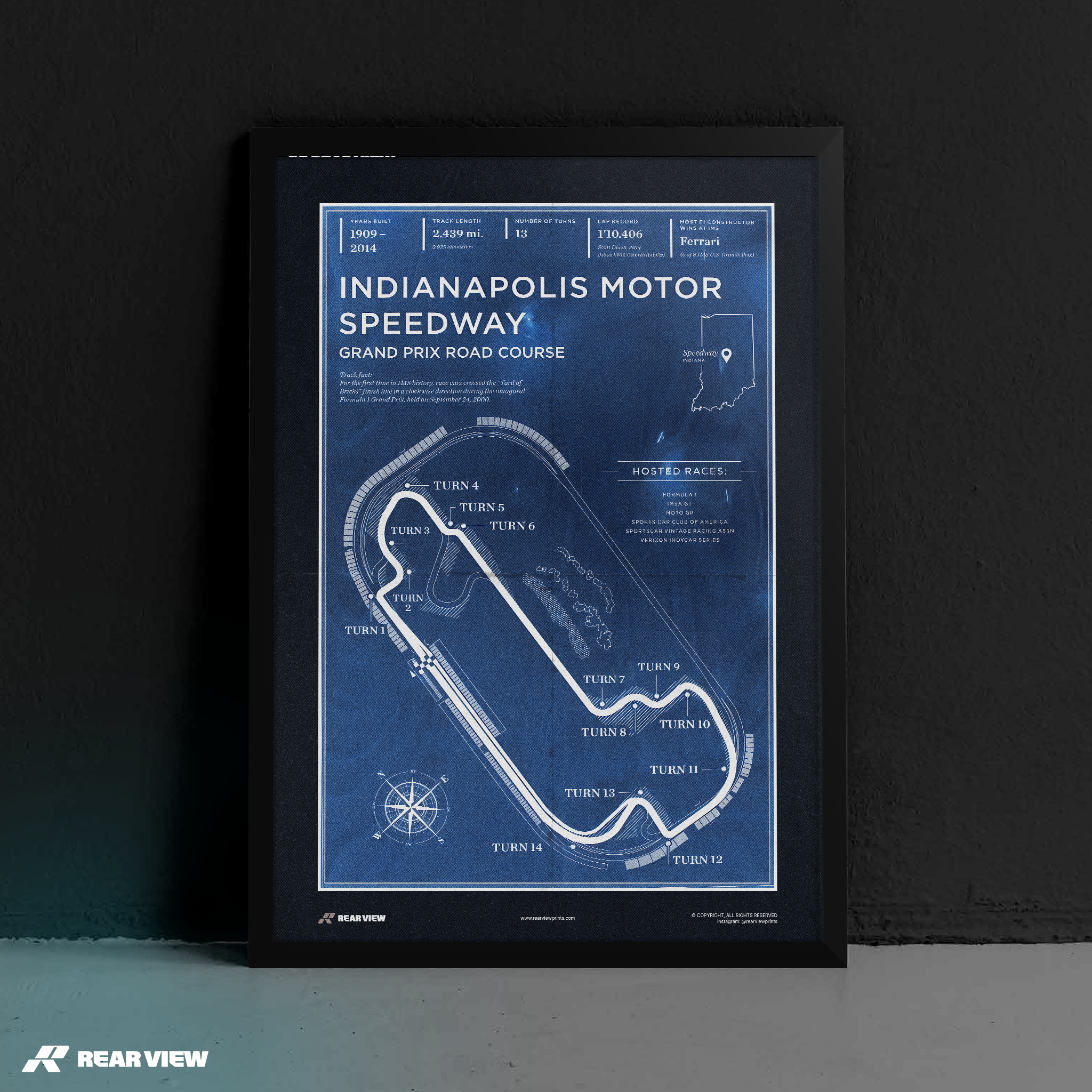 Indianapolis Race Track - Vintage Art Print