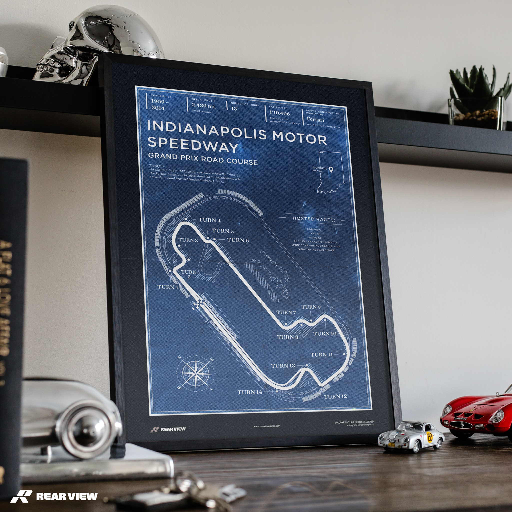 Indianapolis Race Track - Vintage Art Print