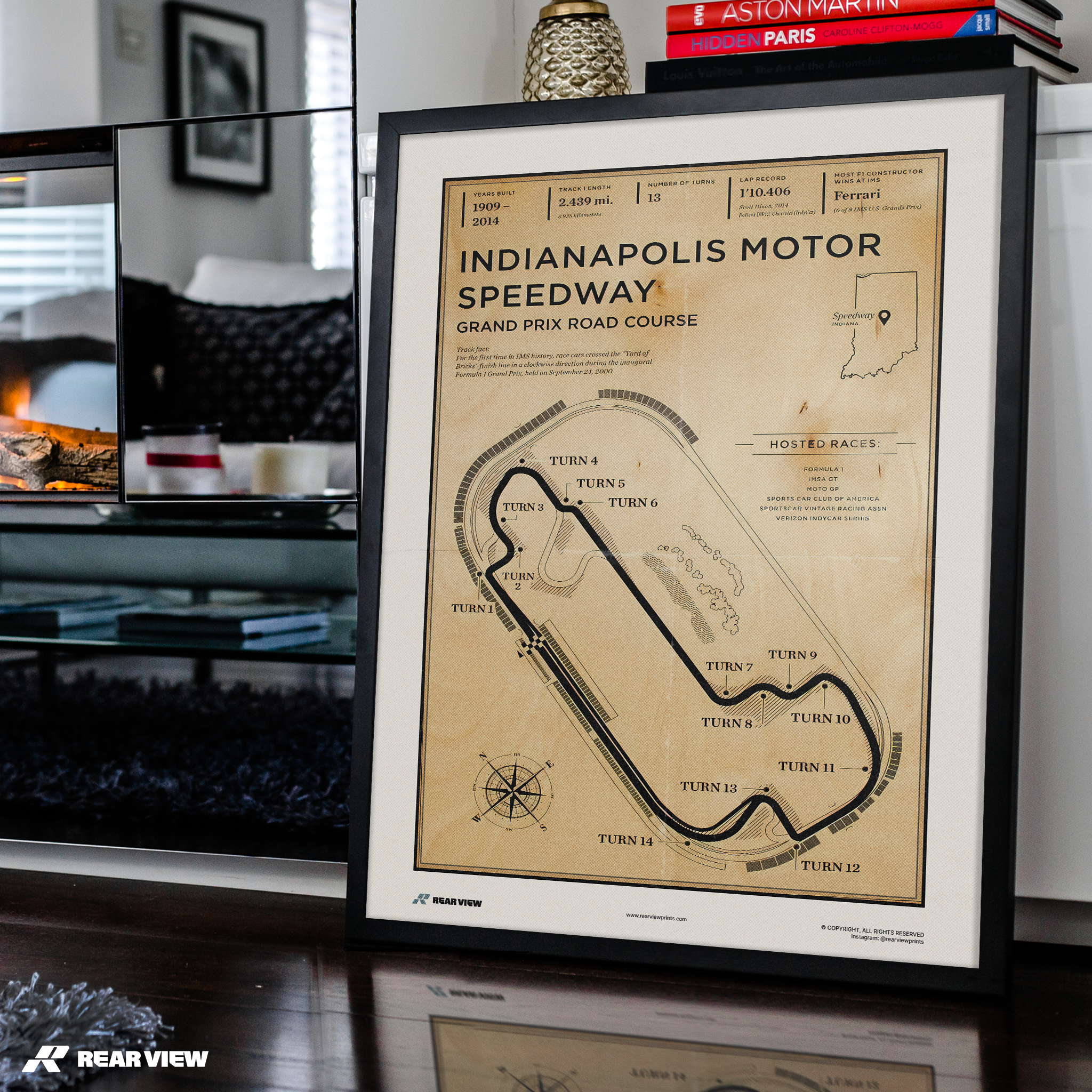 Indianapolis Race Track - Vintage Art Print