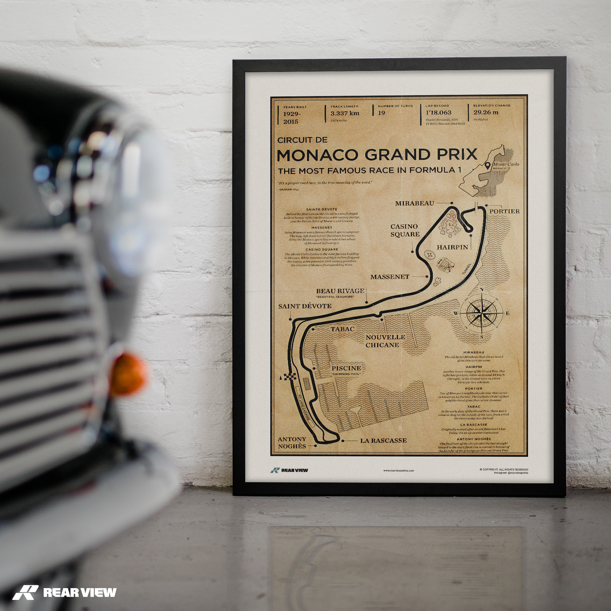 Monaco Race Track - Vintage Art Print