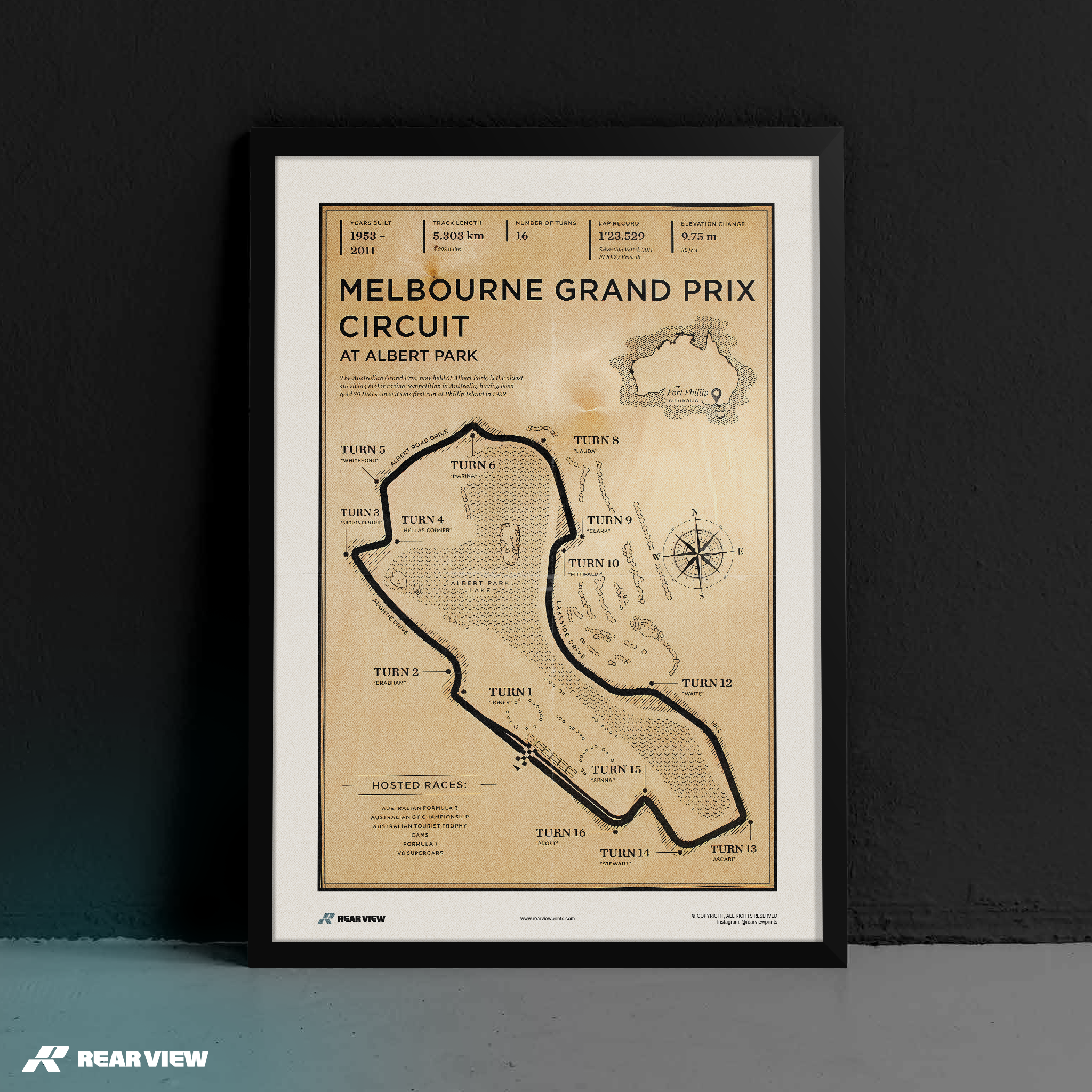 Melbourne Race Track - Vintage Art Print