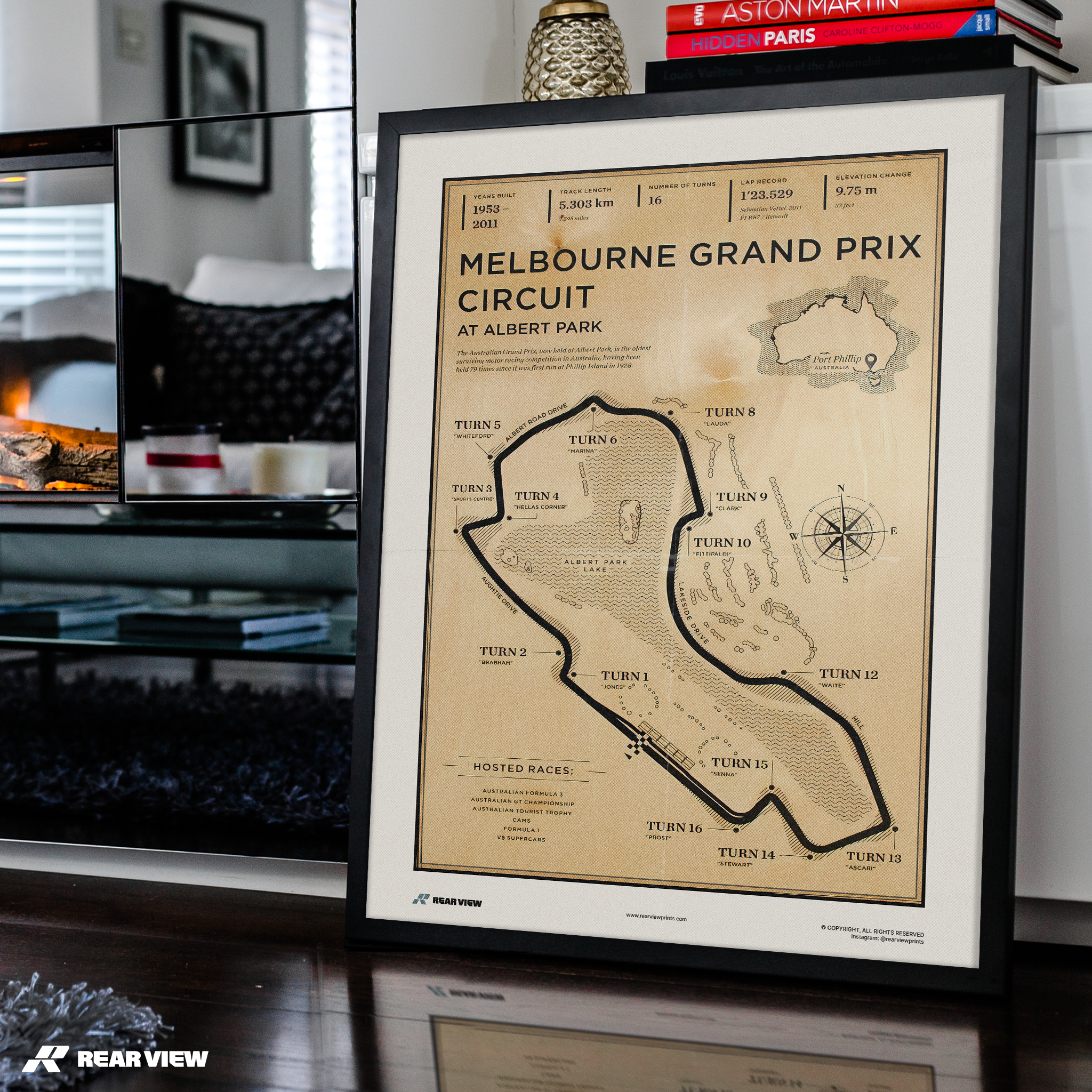 Melbourne Race Track - Vintage Art Print