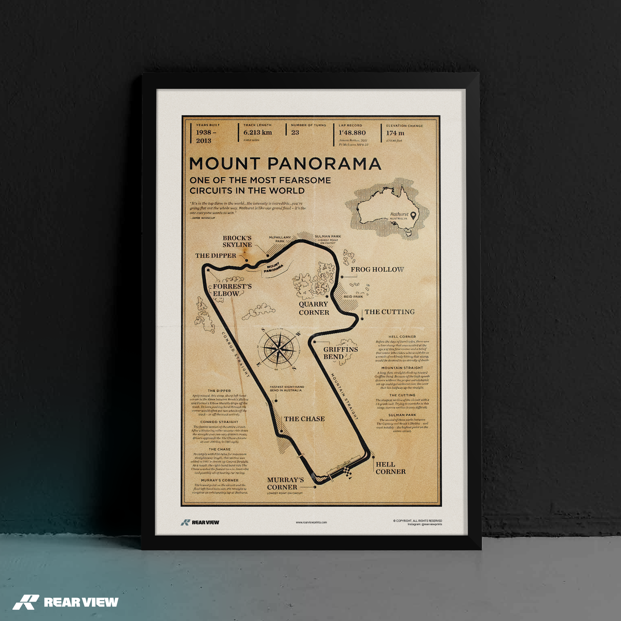 Mount Panorama Race Track - Vintage Art Print