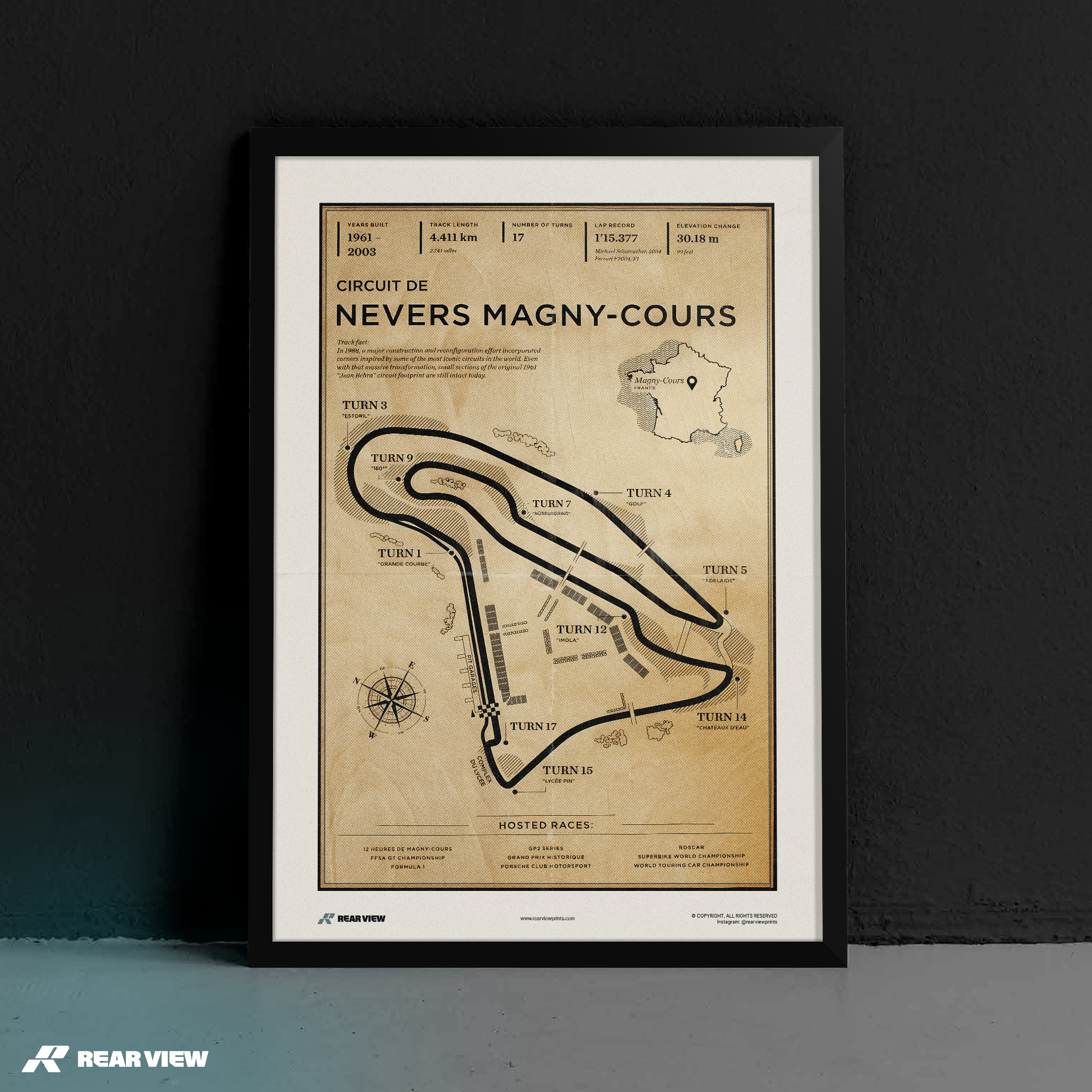 Nevers Magny-Cours Race Track - Vintage Art Print