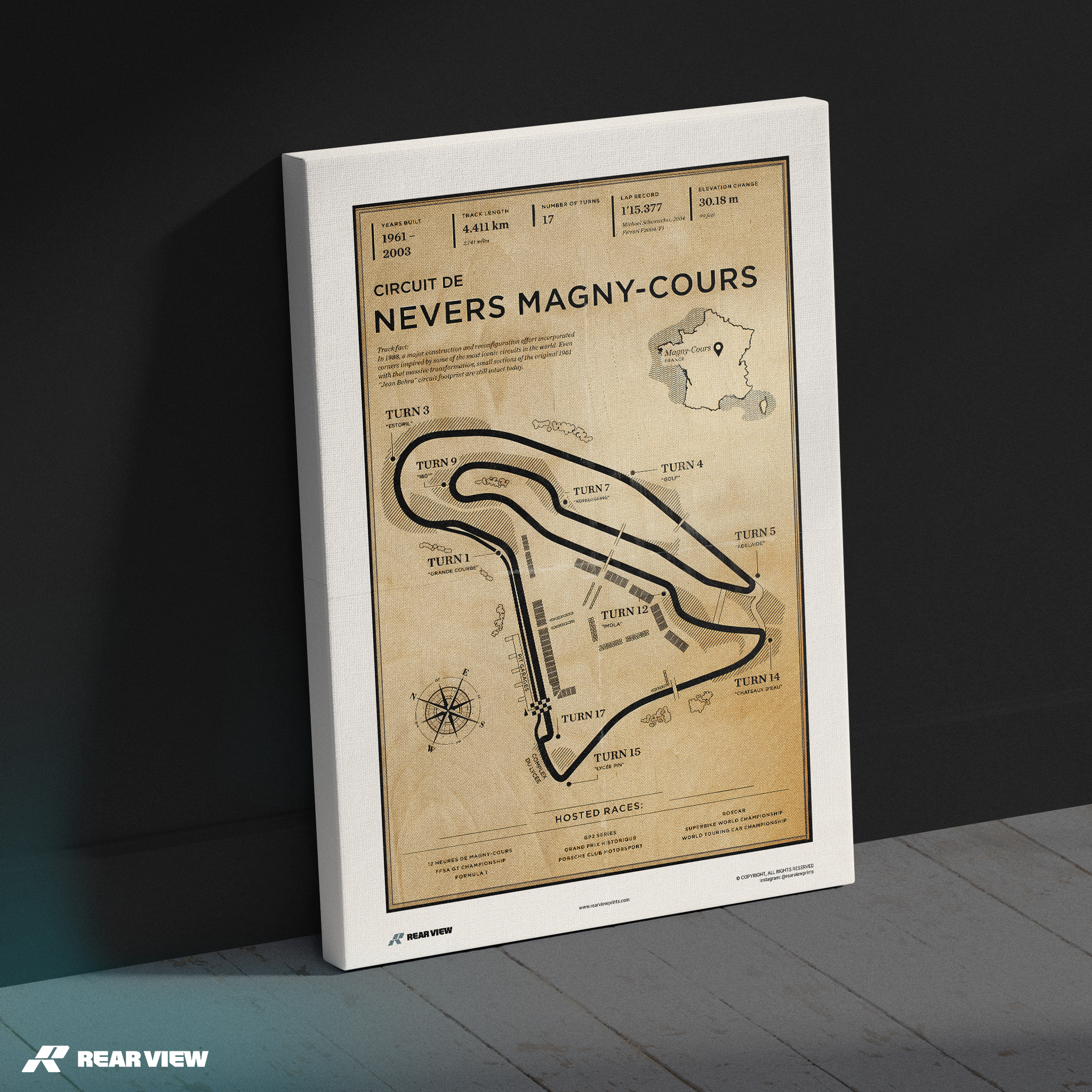 Nevers Magny-Cours Race Track - Vintage Art Print