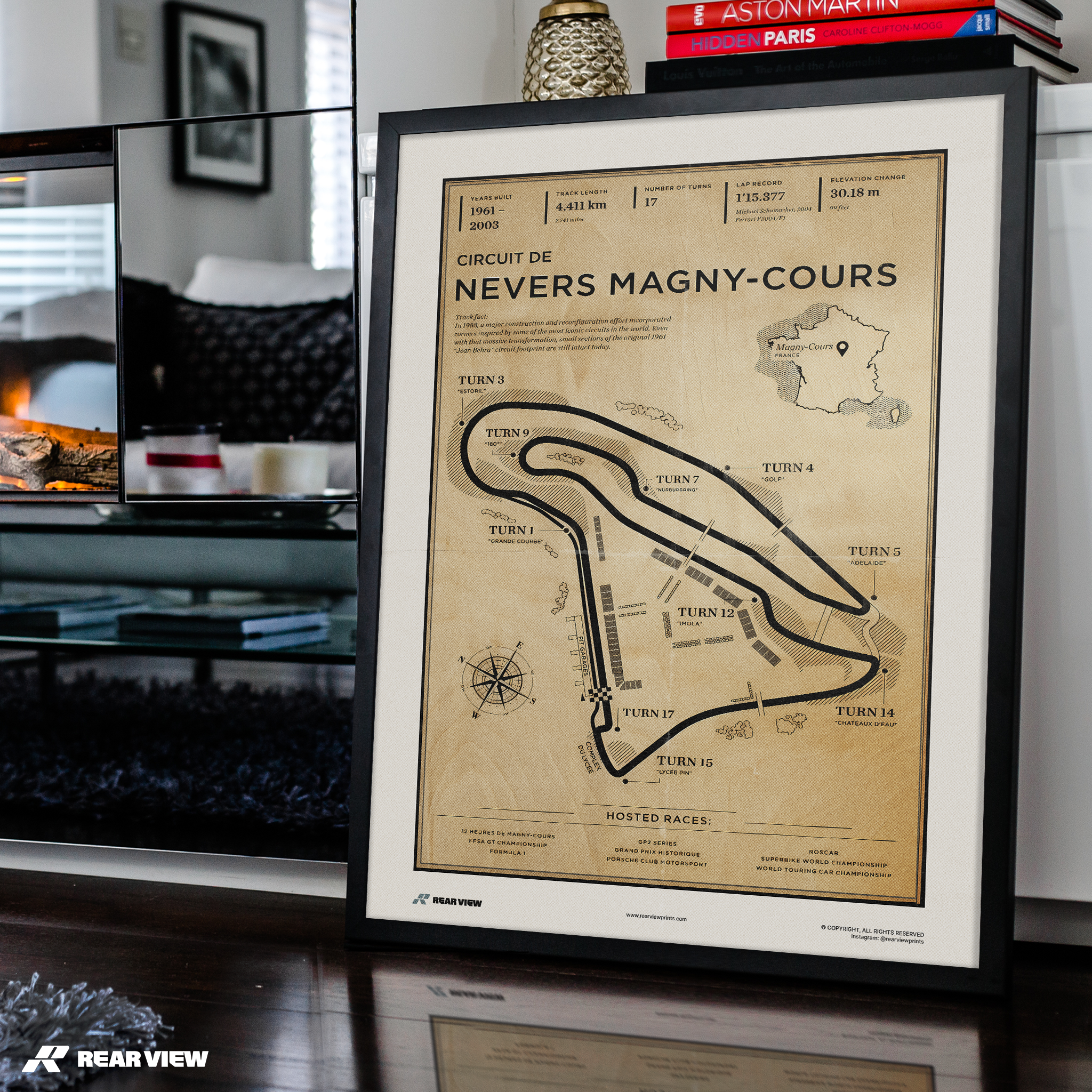 Nevers Magny-Cours Race Track - Vintage Art Print