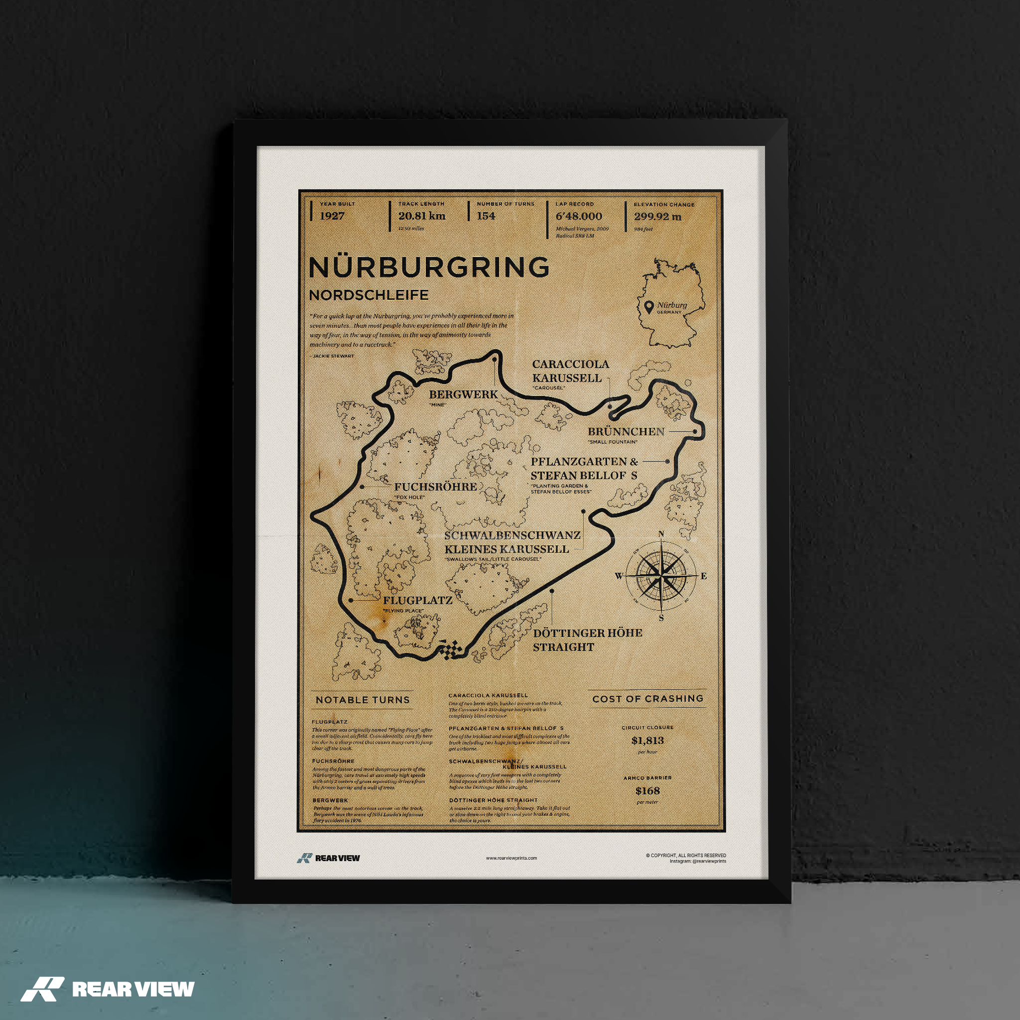 Nurburgring Race Track - Vintage Art Print