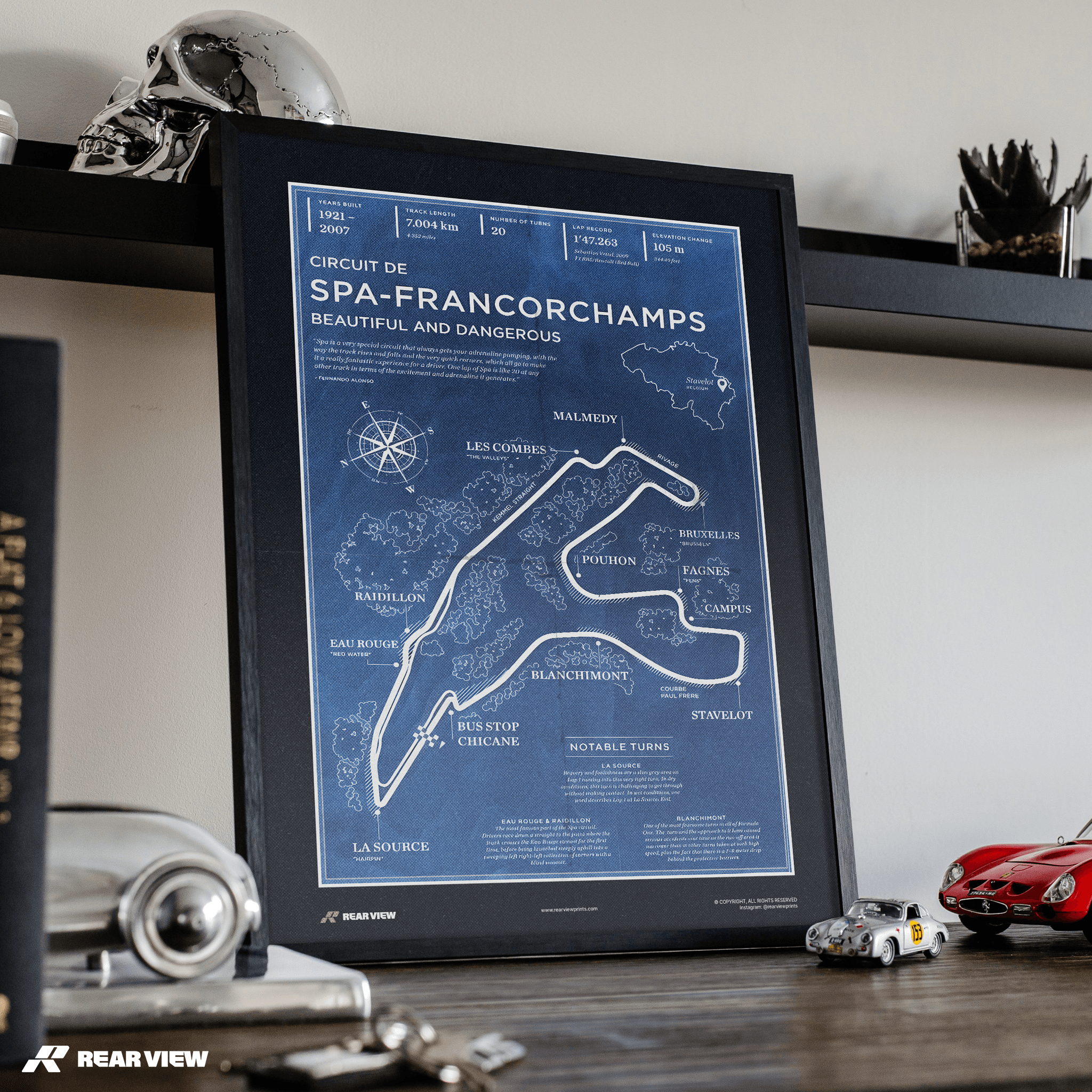 Spa Race Track - Vintage Art Print