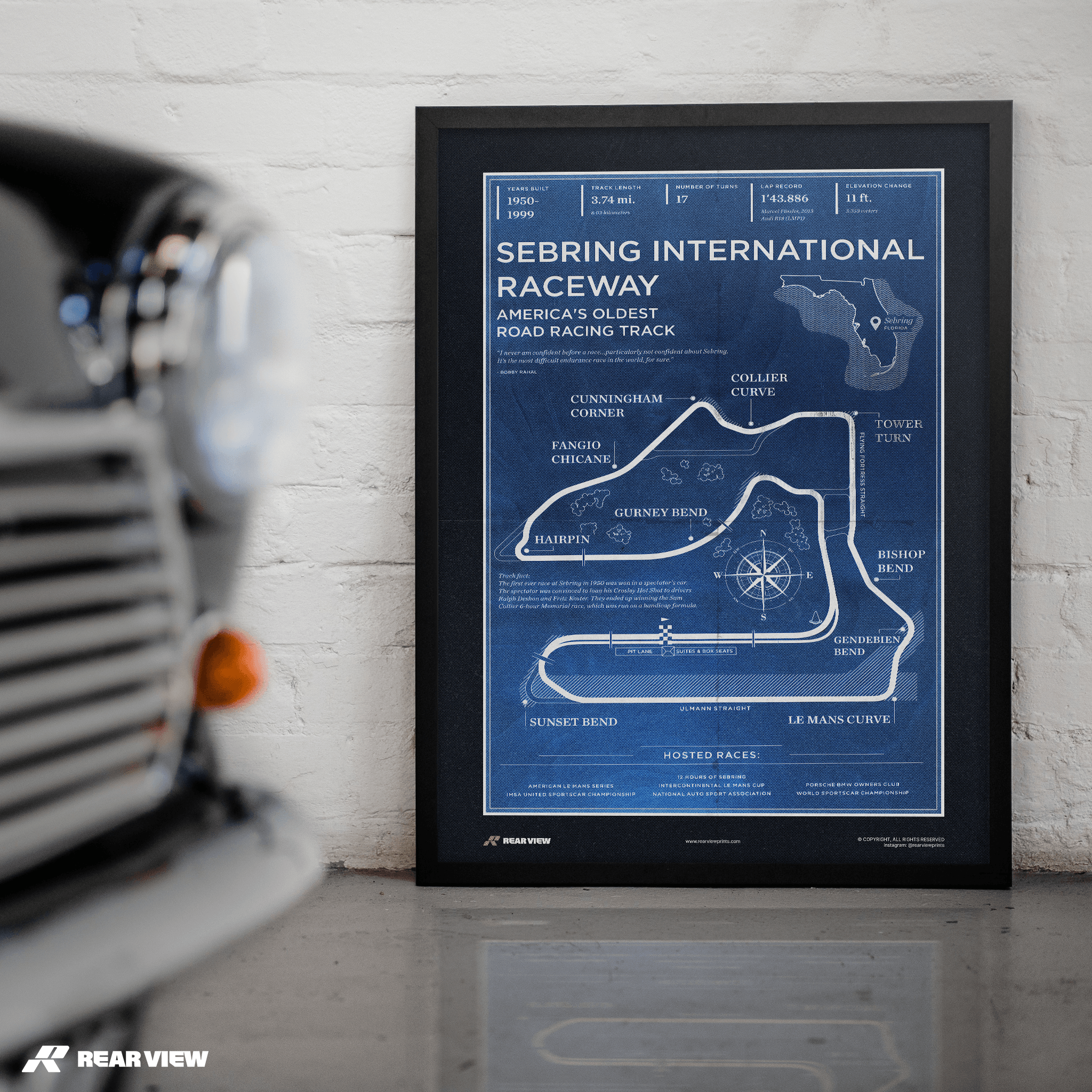 Sebring Race Track - Vintage Art Print