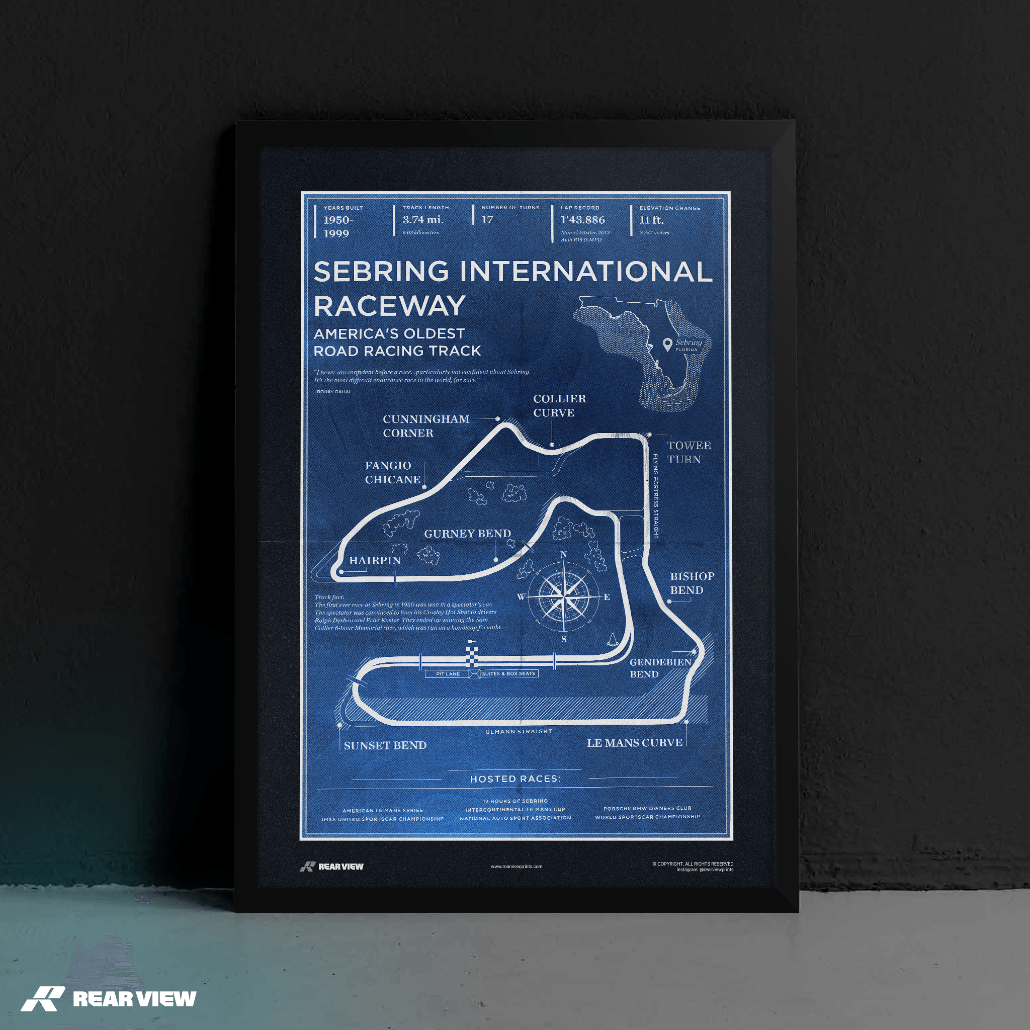 Sebring Race Track - Vintage Art Print