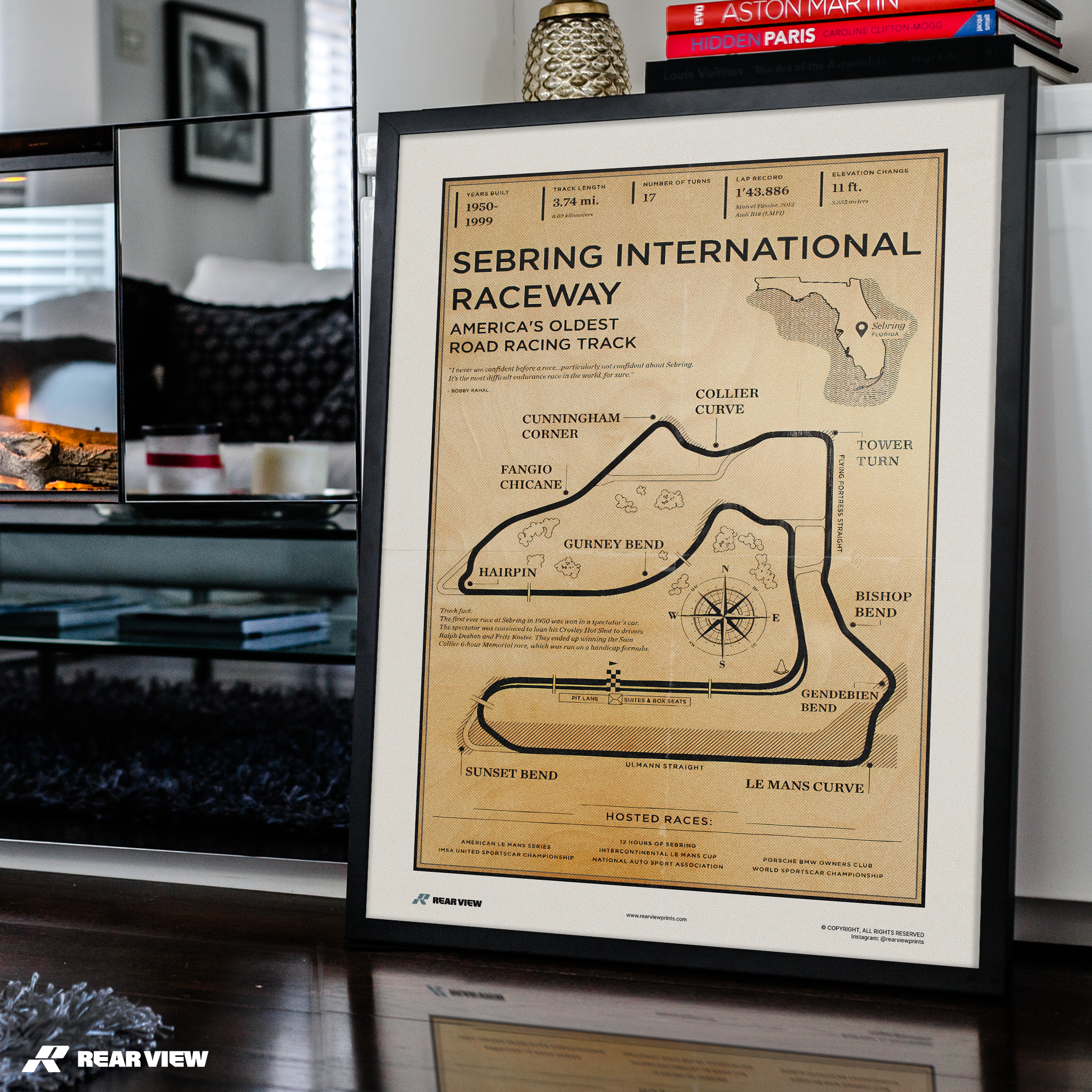 Sebring Race Track - Vintage Art Print