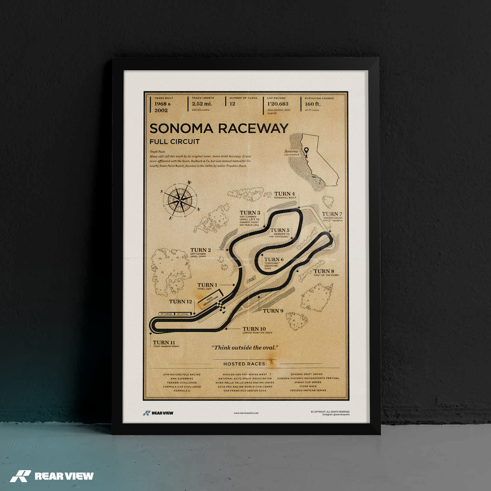 Sonoma Race Track - Vintage Art Print