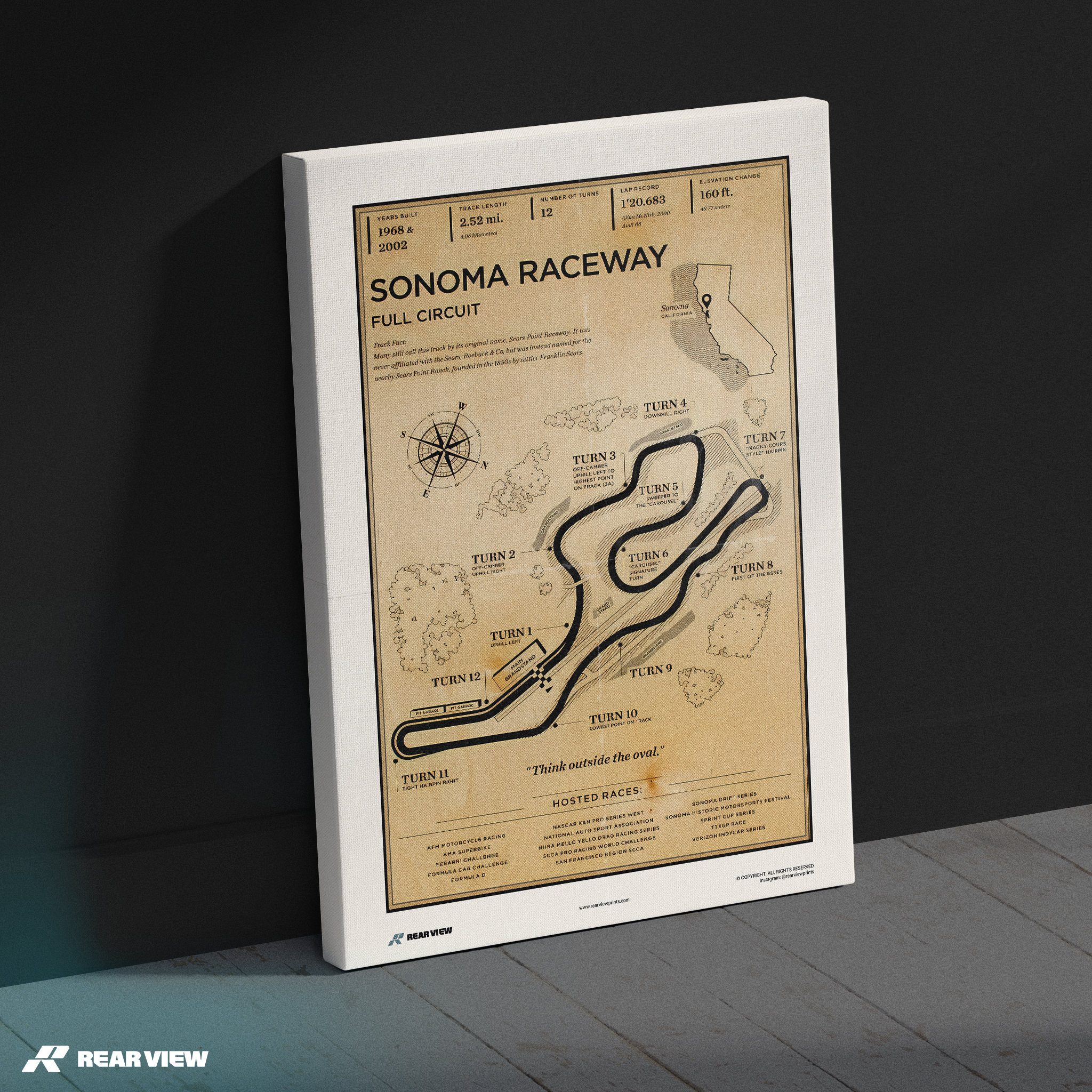 Sonoma Race Track - Vintage Art Print