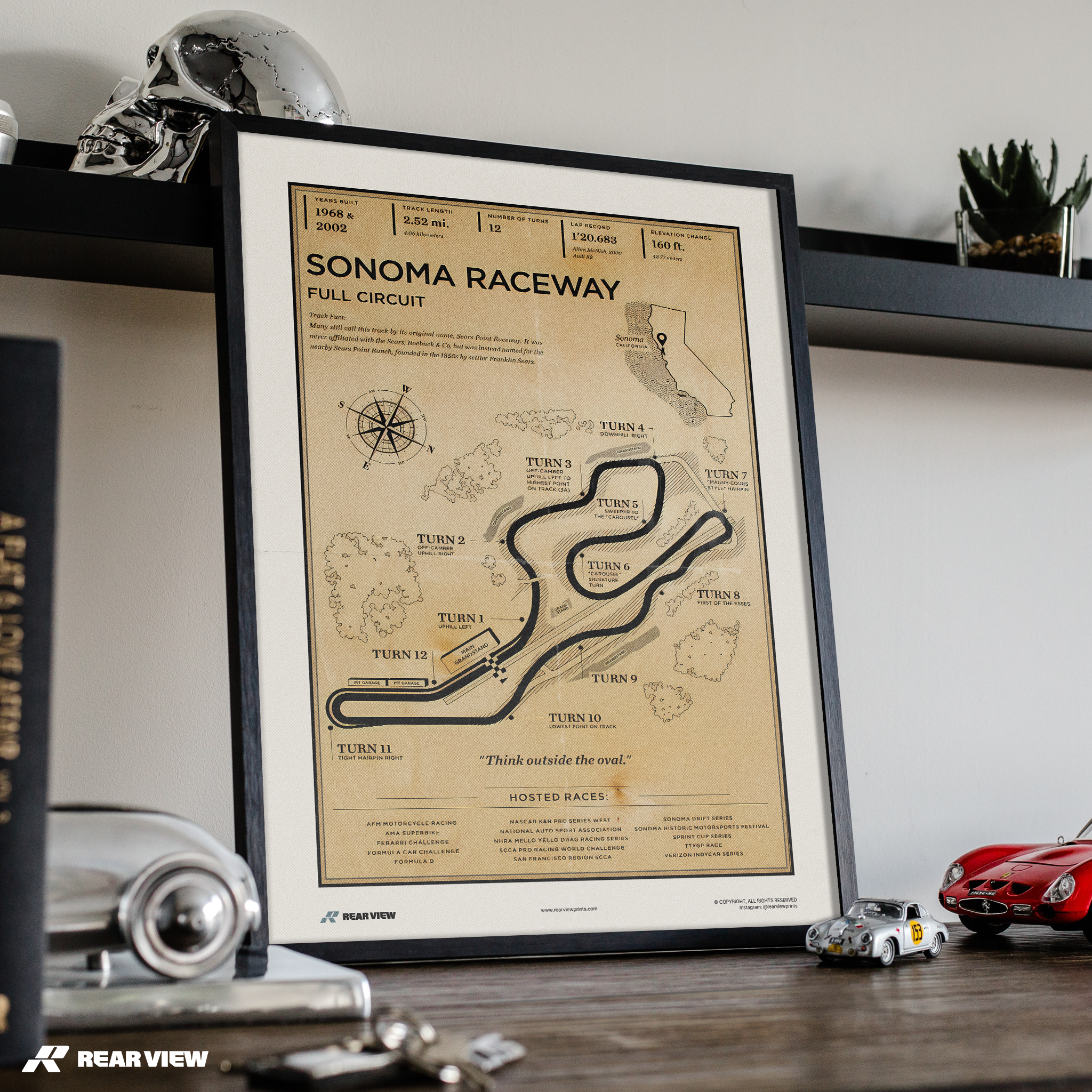 Sonoma Race Track - Vintage Art Print