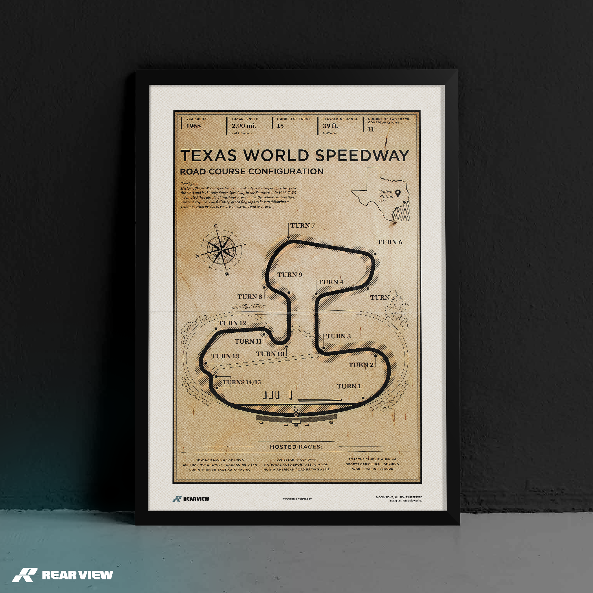 Texas Race Track - Vintage Art Print