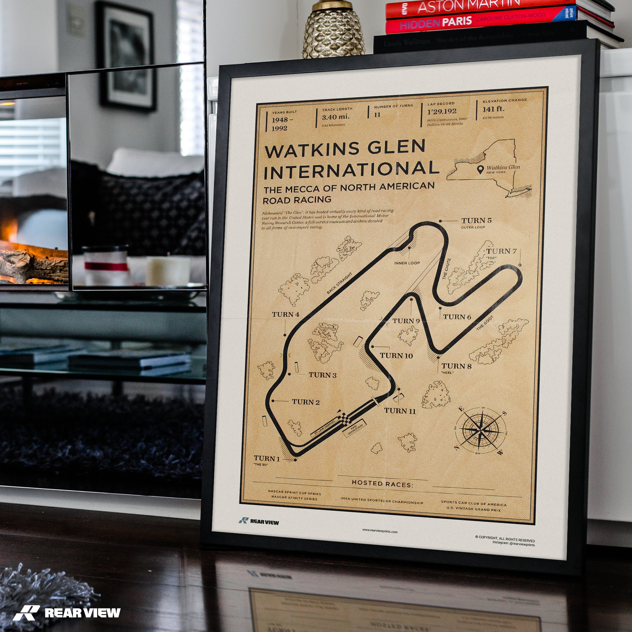 Watkins Glen International Race Track - Vintage Art Print