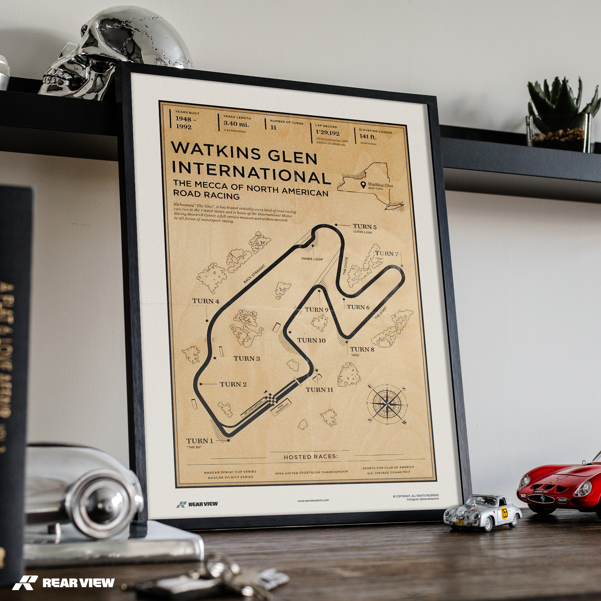 Watkins Glen International Race Track - Vintage Art Print