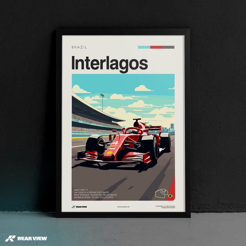 Interlagos Race Track - Art Print