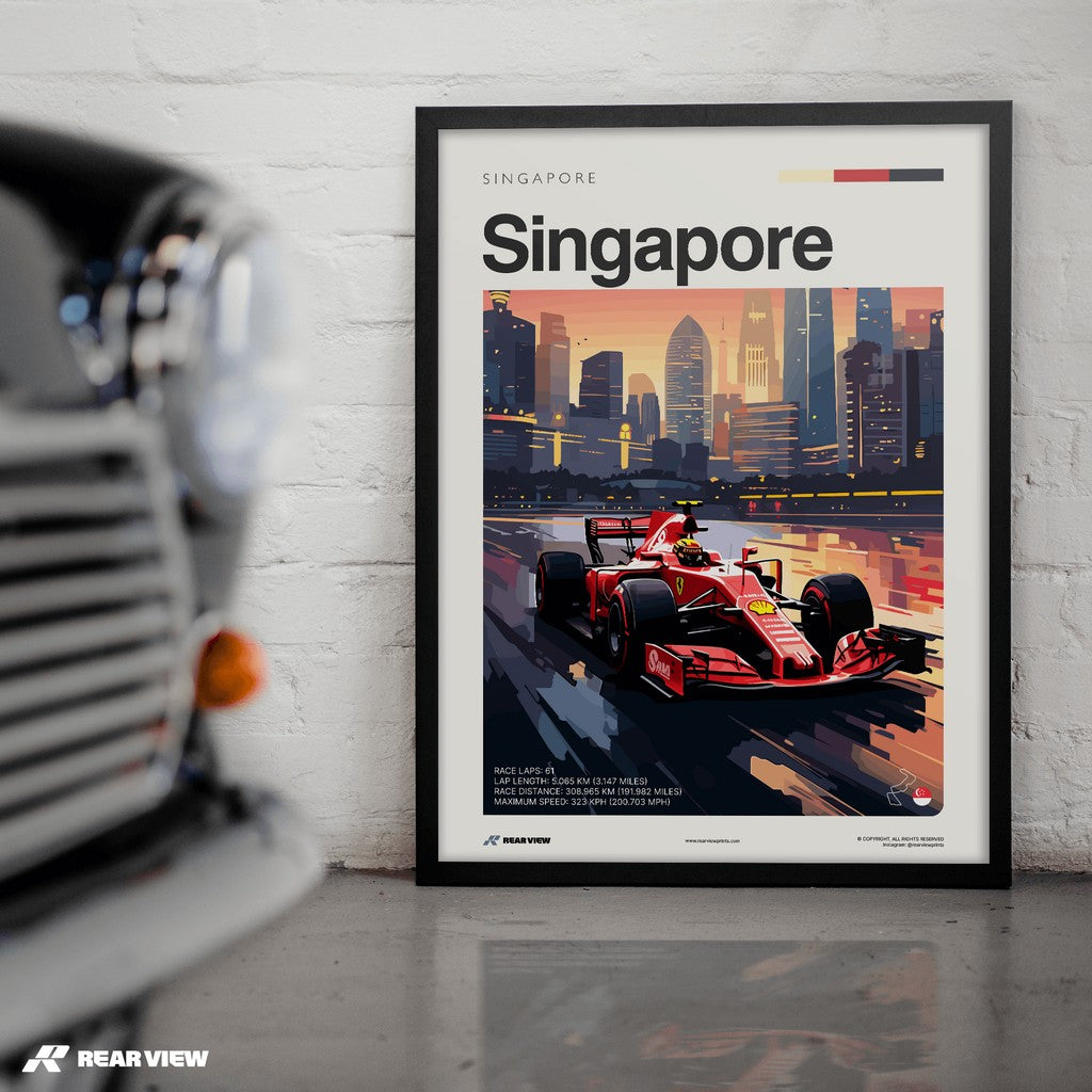 Singapore Race Track - Art Print