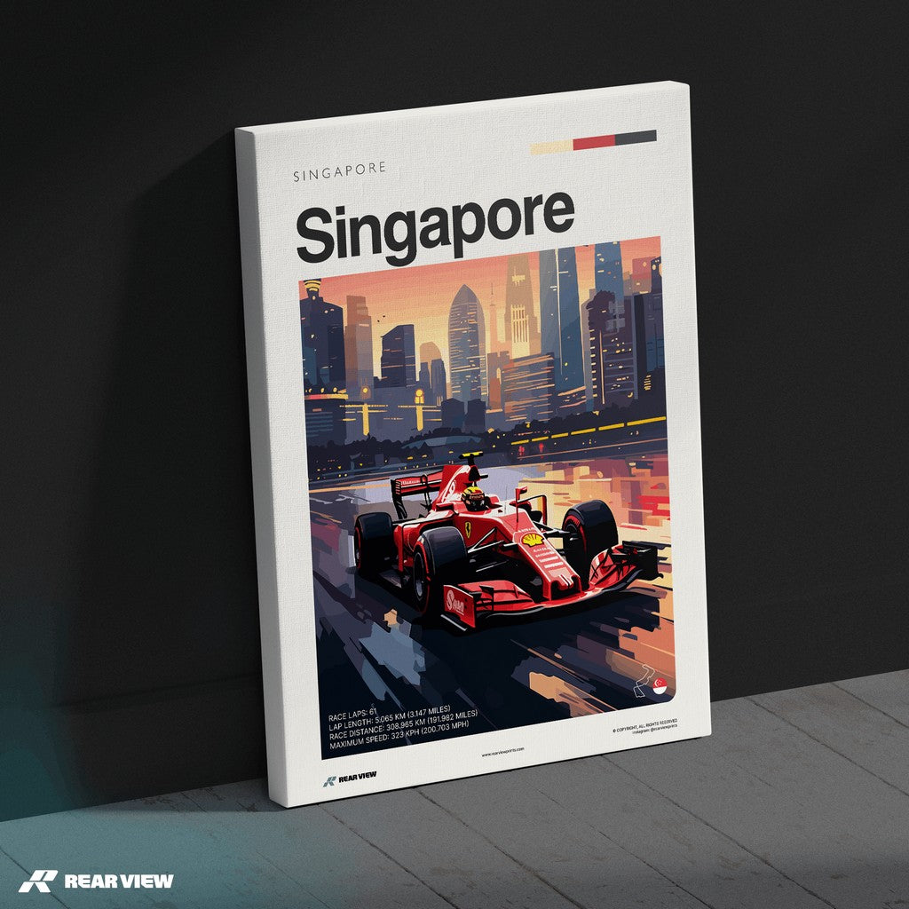 Singapore Race Track - Art Print