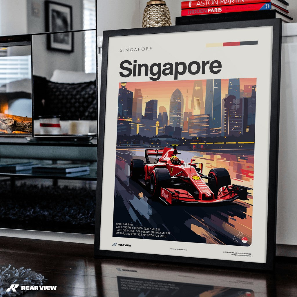 Singapore Race Track - Art Print